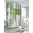 thumbnail image 3 of Fsddascl Sage Green Gray Shower Curtain Set - 54" x 78" Washable Bathtub Curtain with 12 Hooks, Oil Painting Geometric Abstract Modern Waterproof Fabric Stall Shower Curtains for Bathroom/Bathtub, 3 of 6