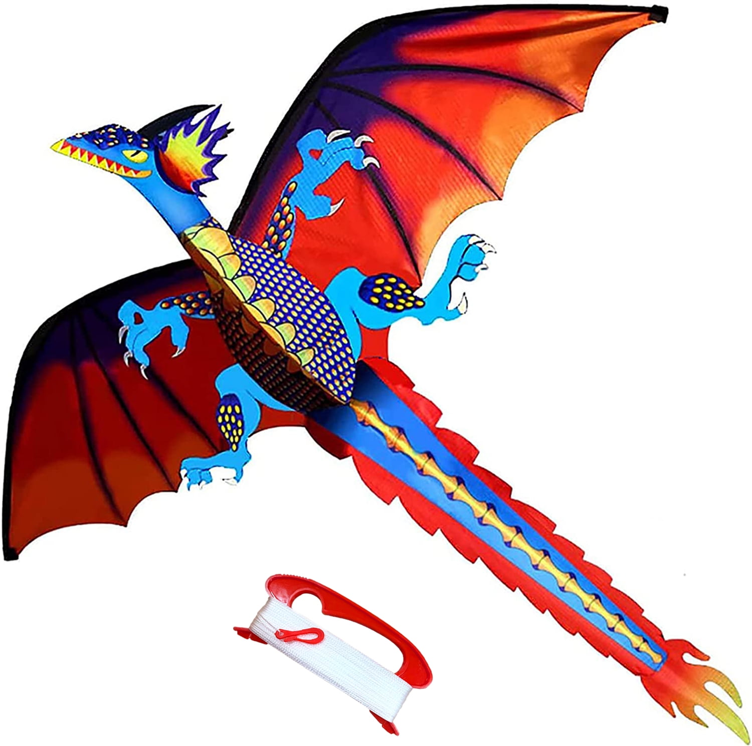LED Lights Dragon Kite outdoor Easy to Fly Single Line With Tail and flying tool 