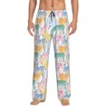 thumbnail image 1 of Fotbe Zebra Colourful Pantalones de Pijama para Hombre, Pantalones de Dormir, Pantalones de Casa con Cintura Ajustable y Bolsillos-3X-Large, 1 of 6