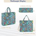 thumbnail image 6 of FORMRS Womens Corduroy Tote Bag Crossbody Shoulder Purse Handbag with Detachable Strap, Cartoon Beach Pattern, 6 of 7