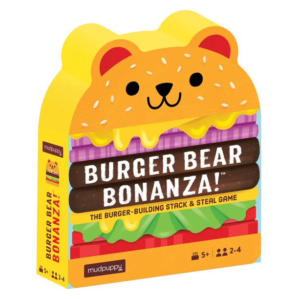 Juego de cartas Mudpuppy Burger Bear Bonanza Match Stack & Steal