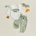 thumbnail image 2 of masbird Newborn Baby Girl Clothes Infant Girl Outfits 0 3 6 12 18 24 Months Clothes for Girls Headband Clothing Set,Light Green,12-18 M, 2 of 5
