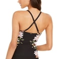 thumbnail image 2 of Calvin Klein ROSEWOOD BLACK Printed High-Neck Crossback Tankini Top, US X-Small, 2 of 3