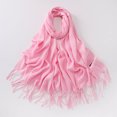 thumbnail image 4 of YWOAGH Women Solid Color Scarf Solid Color Thickened Warm Tassel Shawl Scarf Scarf Pink, 4 of 4