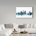 thumbnail image 3 of Trademark Fine Art 'Jacksonville Florida Blue Teal Skyline' Canvas Art by Michael Tompsett, 3 of 3