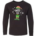 thumbnail image 3 of Inktastic Funny Christmas I'm the Boss Elf with Shoes and Hat Long Sleeve Youth T-Shirt, 3 of 5