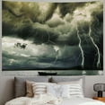 thumbnail image 2 of Chilfamy  Nature Tapestry, Majestic Rain Cloud with a Thunderstorm All Over The Ocean Sea Dramatic Scenery, Fabric Wall Hanging Decor for Bedroom Living Room Dorm 50x40inch, 2 of 6