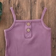 thumbnail image 3 of Qiylii 2 Pcs Baby Girl Knitted Outfit Set, Sleeveless Suspenders Jumpsuit+Shorts, 3 of 7