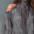 thumbnail image 4 of Women's Tops, Tees & Blouses V Neck 3/4 Sleeve All Over Print Button Down Loose Casual Shirts Business Casual Tops for Women bovemsi, 4 of 6