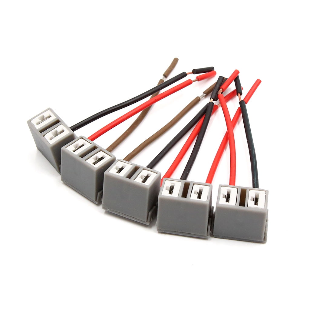 2 Pcs Gray Ceramic H7 Female Fog Light Wire Harness Socket Connector for Car