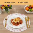 thumbnail image 4 of Pink Cherry Blossoms Round 13 Inch Placemats Set of 4, Spring Floral Flowers Beige HeatResistant Non Slip Place Mats for Dining Table, Wipeable Braided Kitchen Table Mats for Housewarming, 4 of 9