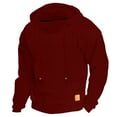 thumbnail image 2 of Manxivoo Red Hoodie Men's Hoodie Regular Sports Outdoor Daily Sports Basic Casual Spring and Autumn Clothing Hooded Sweatshirt Long Sleeve Oversized Hoodie Red XL, 2 of 4