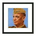 thumbnail image 1 of Tymim Faces WWII War Us General Eisenhower 8X8 Inch Square Wooden Framed Wall Art Print Picture with Mount, 1 of 4