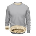 thumbnail image 2 of Solid Color Men's Winter Fleece-Lined Crewneck Sweatshirt | Oversized Warm Thick Solid Color For Casual & Daily Wear,Light Gray,S, 2 of 7