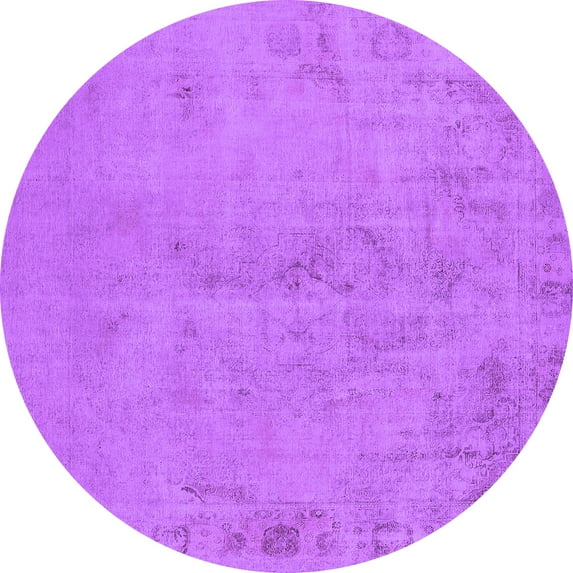 Ahgly Company Indoor Round Oriental Purple Industrial Area Rugs, 6' Round