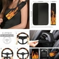 thumbnail image 4 of Jeiento 17 Pcs Car Interior Sets, Car Seat Covers Full Set with Floor Mats Carpets Arm Rest Cover Seat Belt Cover Coaster, Universal Fits for Most Cars Truck SUV Sedan, Cool Flame Print, 4 of 8