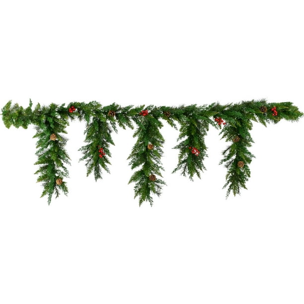 Fraser Hill Farm 6 Ft. Icicle Garland with Pinecones, No Lights