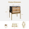 thumbnail image 3 of Veanerwood Black and Gold Rattan Nightstand, 3 of 9