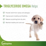 Vetoquinol Triglyceride Omega 3 Supplement for Dogs and Cats, Fish Oil Supplement with EPA and DHA, Promotes Skin, Coat, Joint, and Immune Health, Omega 3 Fish Oil for Dogs up to 30lbs, 250ct