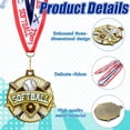thumbnail image 3 of Medallas de softball Ecation, 12 unidades, 5 cm, doradas con cinta, 3 of 6