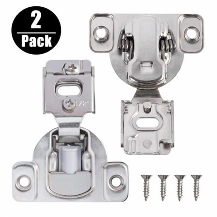 2 Pack 1/2" Overlay Soft Close 105° Compact Hinges For Kitchen Cabinets Hardware