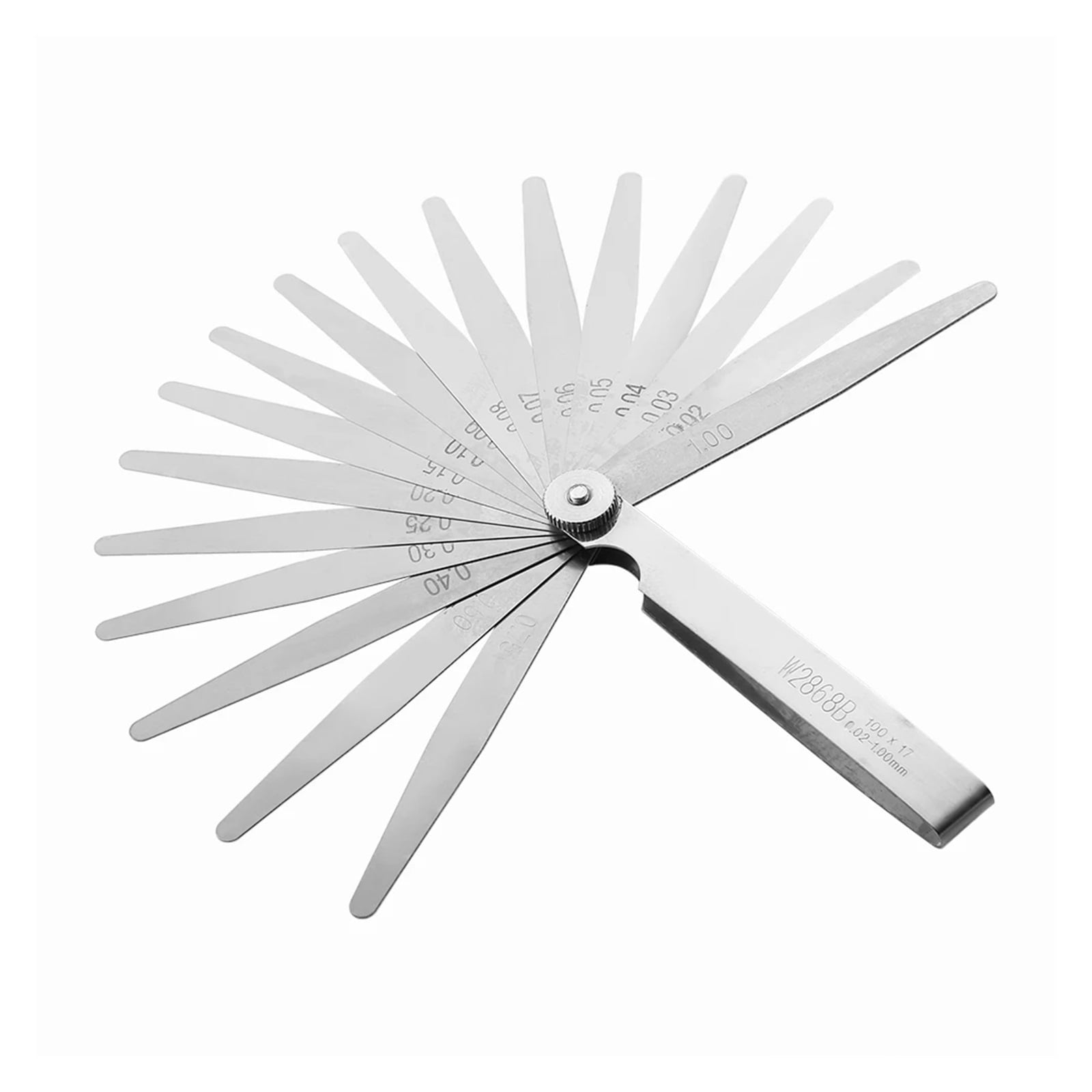 High-Precision 17 Blades Feeler Gauge Stainless Steel Gap Filler 0.02-1.0mm Thickness for Measurement Tool ,Easy Identification