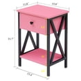 thumbnail image 2 of VECELO Nightstands Set of 2, Industrial End Table with 1-Drawer & Storage Shelf, Small Bedside Table Organizer for Small Space, Side Table for Bedroom Living Room, Pink, 2 of 9