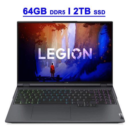 Lenovo legion 5 Pro Premium Gaming Laptop 16" WQXGA 165Hz 500nits 12th Gen Intel 14-Core i7-12700H 64GB DDR5 2TB SSD GeForce RTX 3070 Ti 8GB RGB Backlit Thunderbolt4 Super Rapid Charging Win11