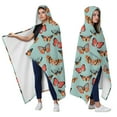 thumbnail image 2 of Wearable Blanket,Butterfly Colorful Wing Pattern Hooded Wearable Flannel Blanket for Adults & Teens,Winter Poncho Shawl Wrap Cape Cozy Anti-Pill,60"x80", 2 of 5