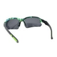 thumbnail image 4 of Polarized Xloop Camo Print Wrap Half Rim Baseball Sport Plastic Sunglasses Green, 4 of 4
