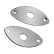 thumbnail image 1 of Placa de Enchufe Curvada Ovalada de 2 Piezas con Tornillos para Piezas de Bajo de Guitarra Eléctrica Sunnimix Plateado, 1 of 8