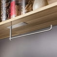 thumbnail image 4 of Elegante soporte para toallas de papel de acero inoxidable, impermeable, autoadhesivo o con taladro, para colocar debajo de gabinetes de cocina y baño, diseño que ahorra espacio, 4 of 6