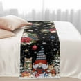 thumbnail image 3 of Bed Runner Scarf for Twin Size Bed, Black Christmas Beds Scarf Throws for Foot of Bedding, Gnomes Poinsettia Ball Pine Tree Leaves Decorative Beds Runners for Bedroom Guestroom, 71"x20", 3 of 8