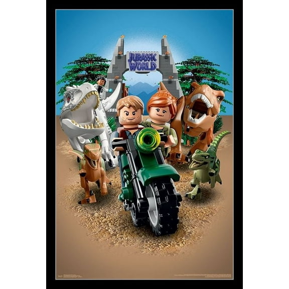 Lego Jurassic World - Group Laminated & Framed Poster Print (22 x 34)