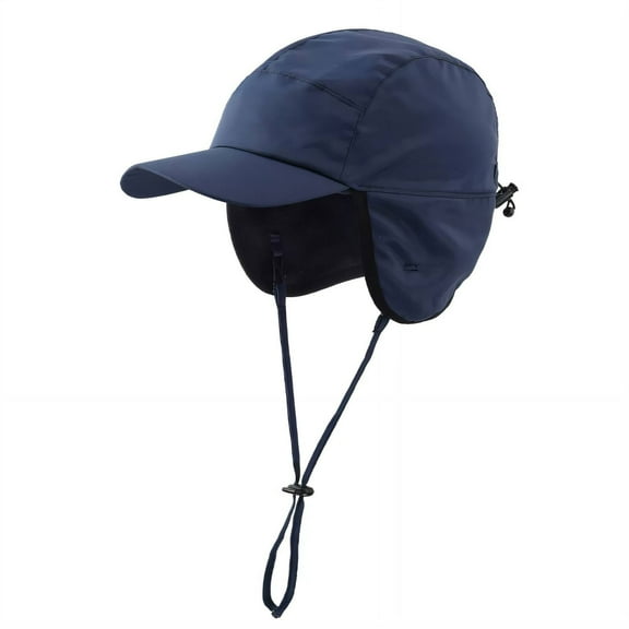 TELOLY Hats for Men,Adjustable Large Head Circumference Design Winter Hats for Men Windproof Warmth Function Trapper Hat,Black