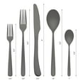 thumbnail image 2 of REGALWOVEN 5 Piece Silverware Set, Stainless Steel Flatware, Mirror Polished Cutlery Set, Serving Utensils Set for  Dining Eating Tableware Black 5, 2 of 6