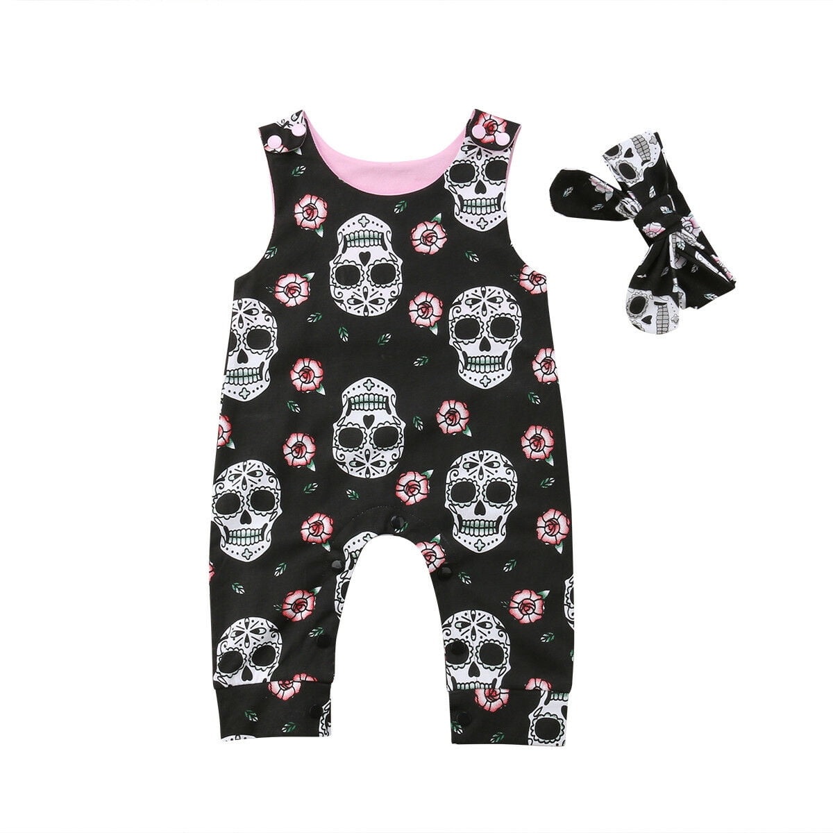 jaweiw Newborn Infant Baby Girl/Boy Halloween Clothes Skull Floral