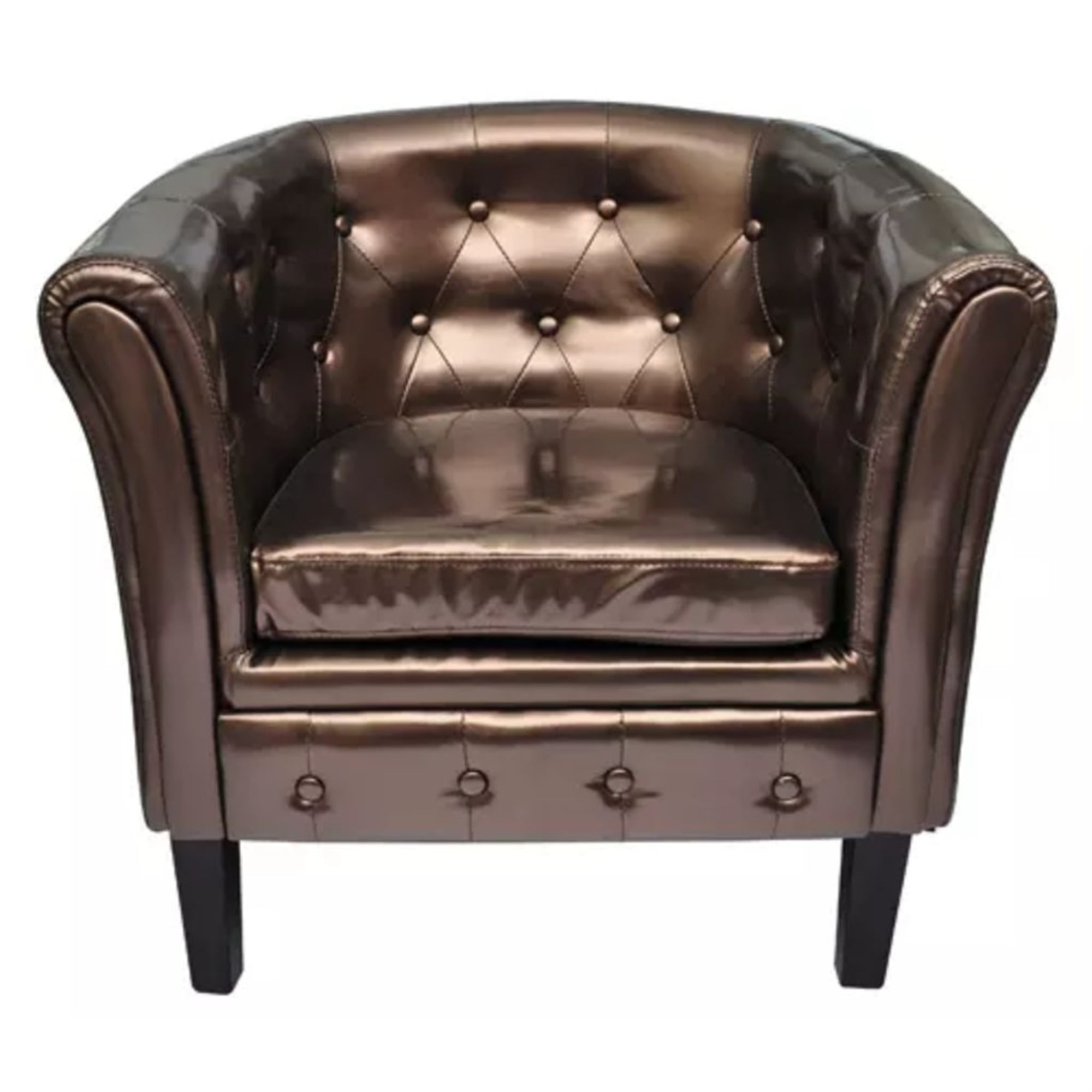 vidaXL Tub Chair Brown Faux Leather