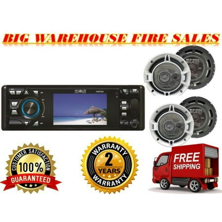 Absolute DMR380BTAD BLS-6503 X 2 3.5" Car Stereo DVD/CD/MP3/AM/FM & 2 Pairs of 6.5" speaker