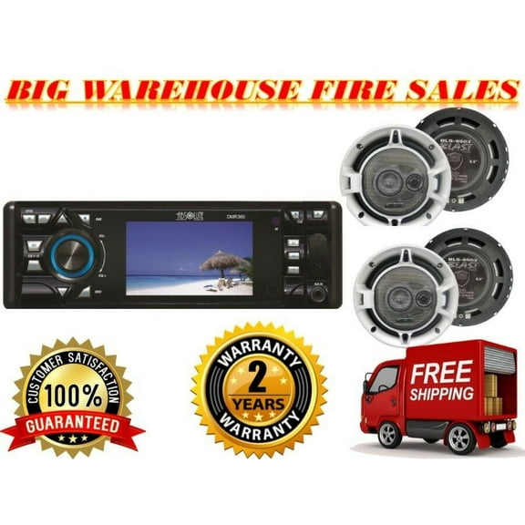 Absolute DMR380BTAD BLS-6503 X 2 3.5" Car Stereo DVD/CD/MP3/AM/FM & 2 Pairs of 6.5" speaker