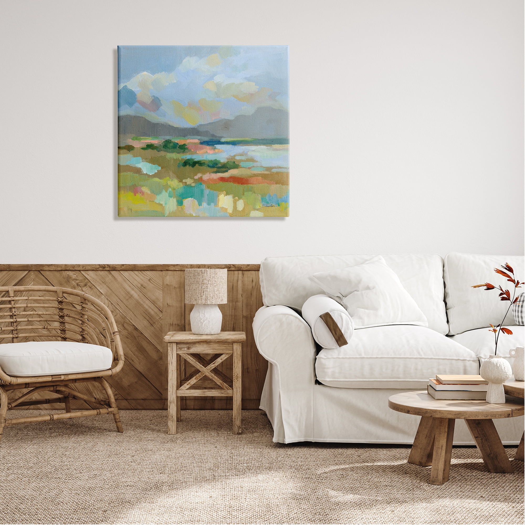Stupell Industries Abstract Meadow Landscape Nature Painting Gallery Wrapped Canvas Print Wall Art, 30 x 30