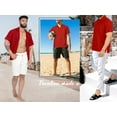 thumbnail image 6 of HAPPY BAY Men's Button Down Untucked Shirts Casual Stylish Regular Hawaiian Shirt 4XL Red, Plain, 6 of 6