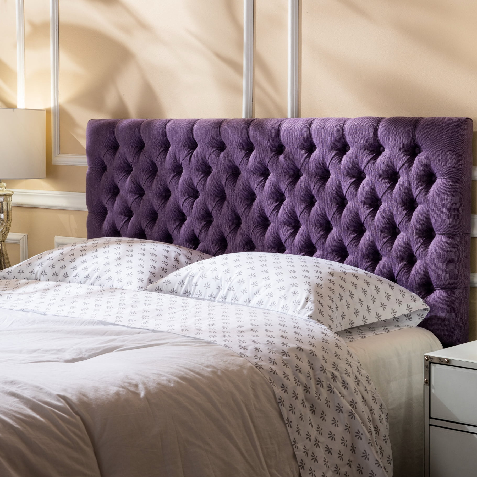 Queen Size Bed Headboard, Purple Upholstered, Contemporary Beauty Upholstered Headboard For Bed, Allure