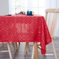 thumbnail image 1 of Deconovo Mantel con estampado de sectores, rojo, 137 cm de ancho x 137 cm de largo, Oxford, decorativo para comedor, 1 of 7