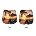 thumbnail image 3 of Gukieu Hawaiian Sunset Beach Print Women's Sports Shorts with Drawstring Elastic Waistband for Running, Yoga, Fitness-X-Large, 3 of 7