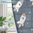 thumbnail image 4 of Yayeee Window Curtains Light Filtering 63"x42" Grommet Panel Pair Home Living Room Decor, Rocket Pattern, 4 of 7