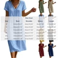 thumbnail image 4 of YuXingFu Midi Dresses for Women Mid-Length Plus Size Womens Dress Short Sleeve Solid Color Casual Summer Blue #1 L, 4 of 7