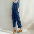 thumbnail image 3 of Fesfesfes Jumpsuit for Women Sleeveless Dungarees Loose Cotton Linen Long Playsuit Party Jumpsuit, 3 of 7