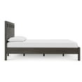 thumbnail image 3 of Benjara Yee King Bed, Gray Wood, 4 Side Drawers, Cut Out Headboard Design, 3 of 5
