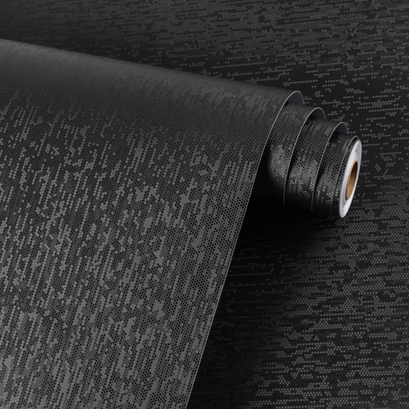 UMIGGEE Black Wallpaper Self Adhesive Removable Peel and Stick Hexagon Vinyl Film Stick Paper 15.7-in x 118-in Wall Coverings Shelf Home Decorative Liner Table and Door Reform